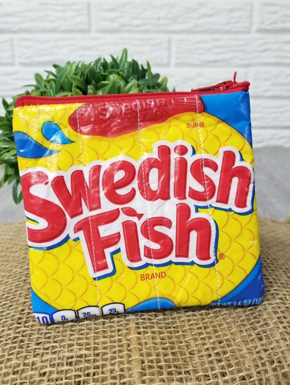 Swedish Fish Candy Wrapper Zippered Pouch